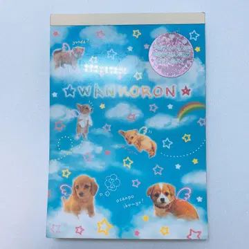 산엑스 헤이세이 레트로 메모장 강아지 동물 완코롱 sanX