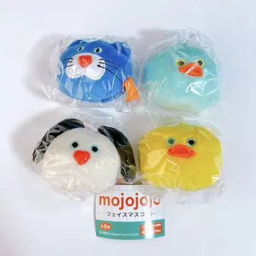 mojojojo 페이스 마스코트 4세트 고양이, 강아지, 병아리, 새