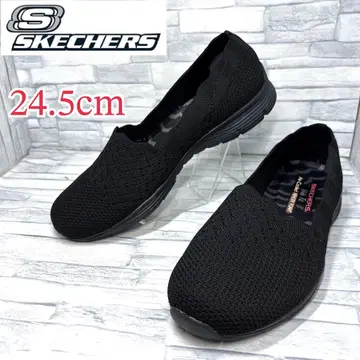 새상품급 스케쳐스 슬립온 와이드 핏 블랙 24.5cm