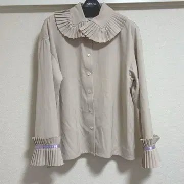 [새상품급] SANSeLF 플리츠 옷깃 블라우스 산세 긴팔 블라우스