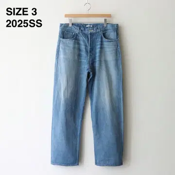 AURALEE FADED LIGHT DENIM WIDE PANTS 3