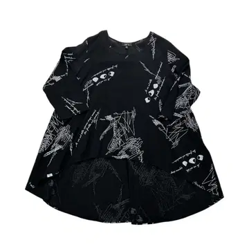 COMFY'S 블랙 그래픽 프린트 상의