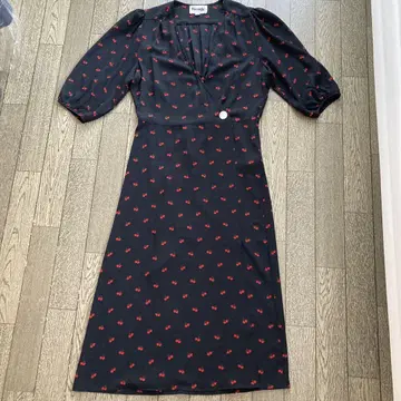 Rouje Cherry ROSALIE 체리 패턴 랩 드레스 38
