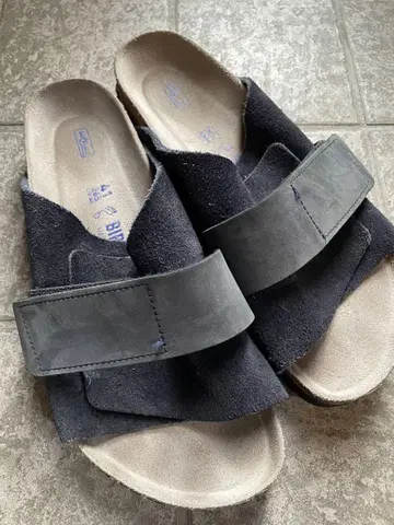 BIRKENSTOCK kyoto 네이비 스웨이드 벨크로 샌들 41