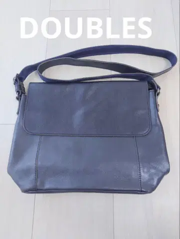 DOUBLES 더블스 천연 가죽 숄더백 네이비