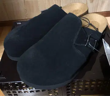 미사용 27cm 리얼 가죽 클로그 샌들