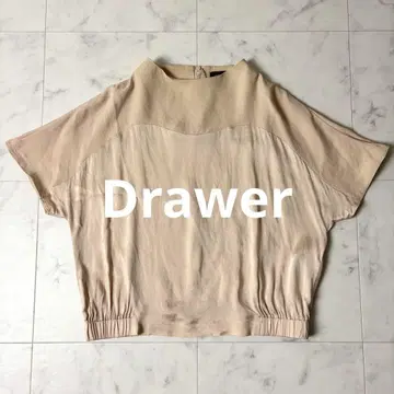 Drawer 실크 절개 블라우스 셔츠 36 베이지