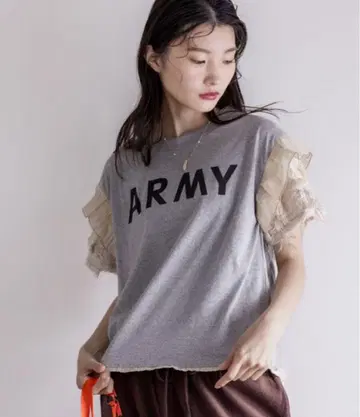 REHERSALL 프린지 자카드 ARMY T셔츠