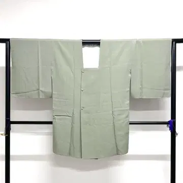 미착용 도행 코트 무지 그린 더스티 컬러 기모노 021k