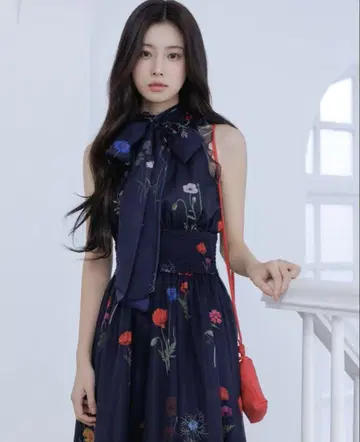 SNIDEL 백리본 쉬폰 원피스