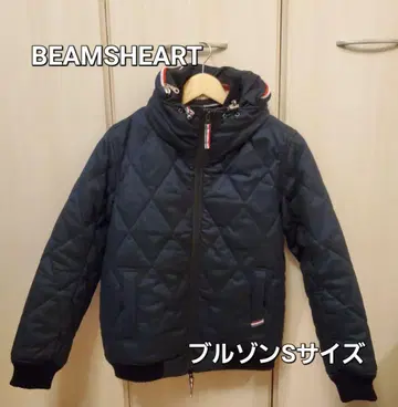 BEAMS HEART 볼륨 넥 퀼트 블루종 [ 네이비 S 사이즈 ]