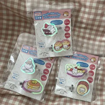 산엑스 냥냥냥 냥코 아크릴 헤어 클립 앞머리 핑