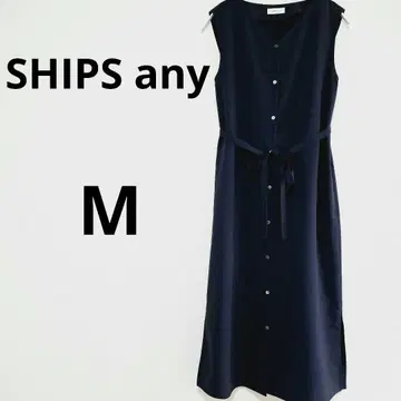 SHIPS any 슬리브리스 롱 원피스 네이비 M