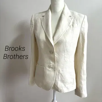 Brooks Brothers 아이보리 테일러드 자켓 린넨 M