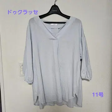 두클라쎄 린넨 5부 소매 스키퍼 블라우스