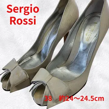 Sergio Rossi 세르지오 로시 리본 오픈토 펌프스 38 화이트