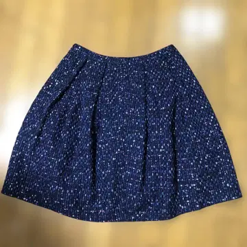 Tocca 4 네이비 플레어 스커트 라메 믹스