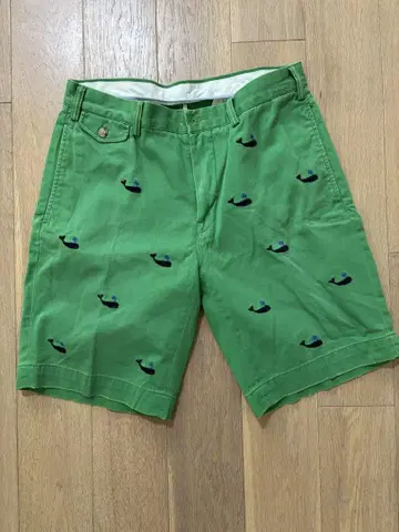 랄프 로렌 Ralph 하프 팬츠 그린 고래 패턴