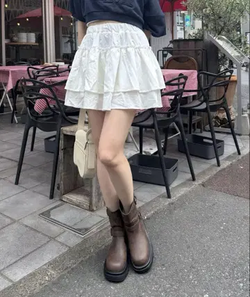 mline 티어드 프릴 스커트