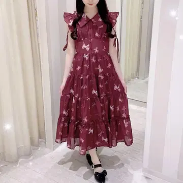 evelyn 에블린 오리지널 리본 무늬 OP