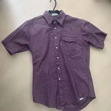 L.L.BEAN 반팔 BD 체크 셔츠 90s 크림슨 색상