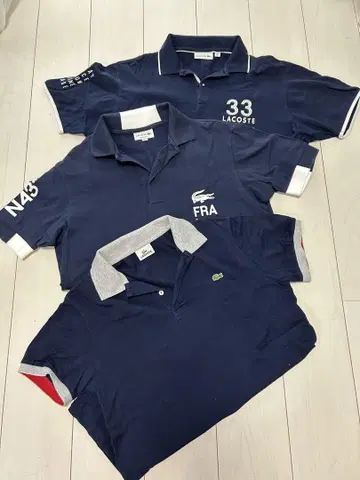 LACOSTE 라코스테 네이비 피케 셔츠 3세트 새상품급 L 사이즈