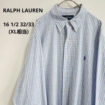 랄프 로렌 긴팔 체크 셔츠 CUSTOM FIT 포니 자수 XL 상당