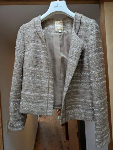 BEAMS 트위드 노카라 재킷 입학식