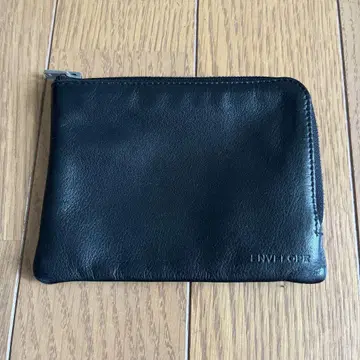 ENVELOPE 블랙 가죽 반지갑 천연 가죽 블랙 엔벨로프