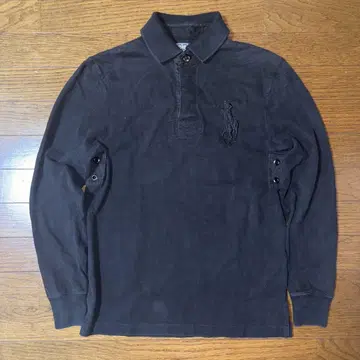 Ralph Lauren 90년대 빅 포니 긴팔 피케 셔츠 블랙 y2k