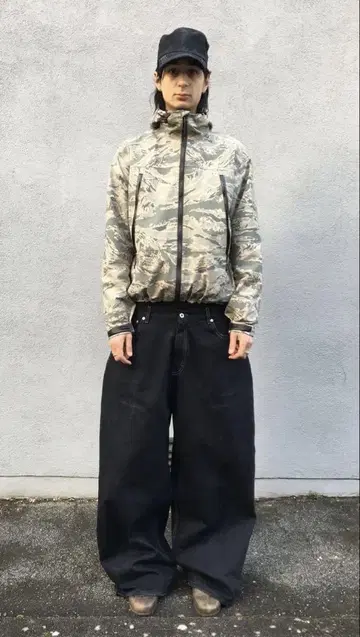 Fadepants 블랙 와이드 데님 팬츠