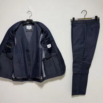 BEAMS HEART 남성용 수트 3세트 데님 셋업 수트