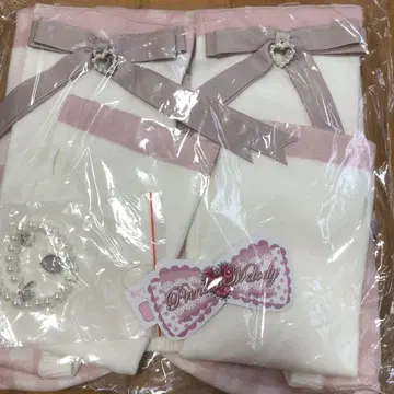 프리메로 ma*rs 암워머 반팔 리본 니트 핑크 깅엄