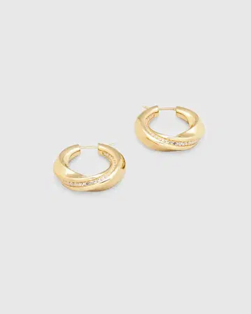 TOMWOOD Infinity Hoops Rock Crystal Gold