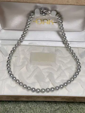OAK 실버 펄 목걸이 7.4mm, 무게 33.5g