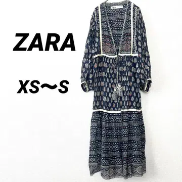 ZARA 자라 에스닉 패턴 롱 가디건 가운 원피스 XS S