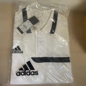 adidas 피케 셔츠 BUG680 화이트/블랙 L 사이즈