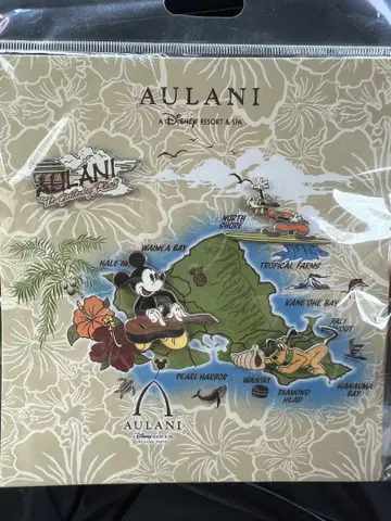 하와이 AULANI 디즈니 리조트 미키마우스 핀 배지 세트