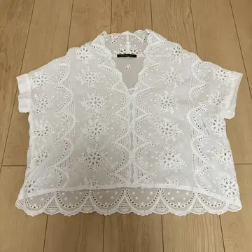mizuiroind 미즈이로인드 레이스 블라우스 화이트