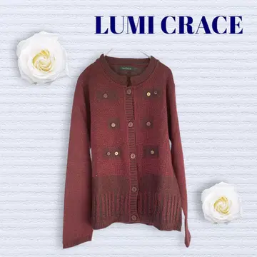 LUMI CRACE 가디건 레트로 앞 버튼 U넥 오피스 긴팔