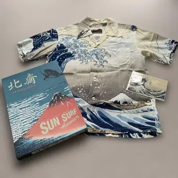 [상자 포함] SUN SURF 알로하 셔츠 S 구제 의류