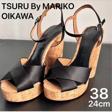 [새상품급] 코르크 힐 통굽 샌들 TSURU By MARIKO