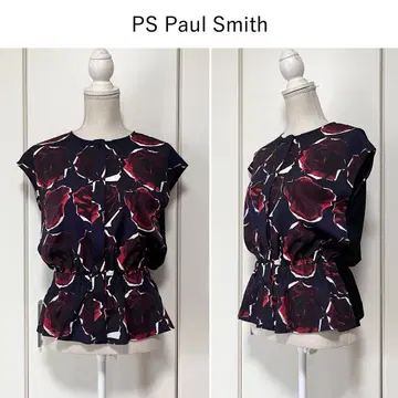 [1회만 착용] PS Paul Smith 로즈 프린트 실크 혼방 블라우스