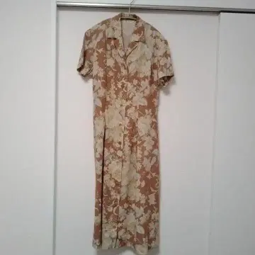 일본제! 뉴요커 꽃무늬 반팔 셔츠 원피스 9호 사이즈