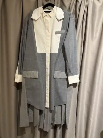 sacai 21SS LS Shirt/Pleated Back Dress