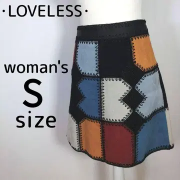 LOVELESS 러브리스 여성 S 가죽 스커트 패치워크
