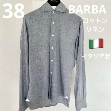 BARBA DANDYLIFE 코튼 린넨 셔츠 그레이 수회 사용 used
