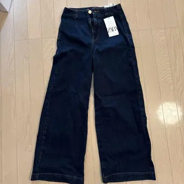 ZARA 와이드 레그 크롭 데님 34