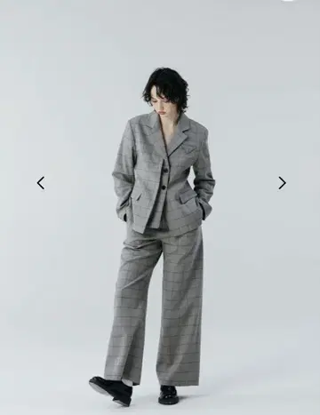 THETOE Lyucus Slacks- check gray S