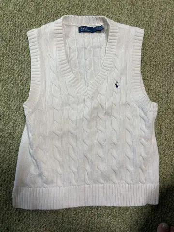Polo by Ralph Lauren 화이트 니트 베스트 M